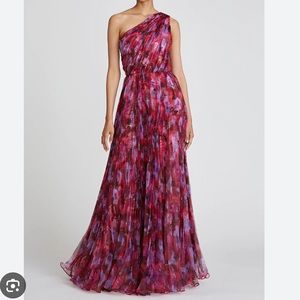 Theia one shoulder floral gown size 4